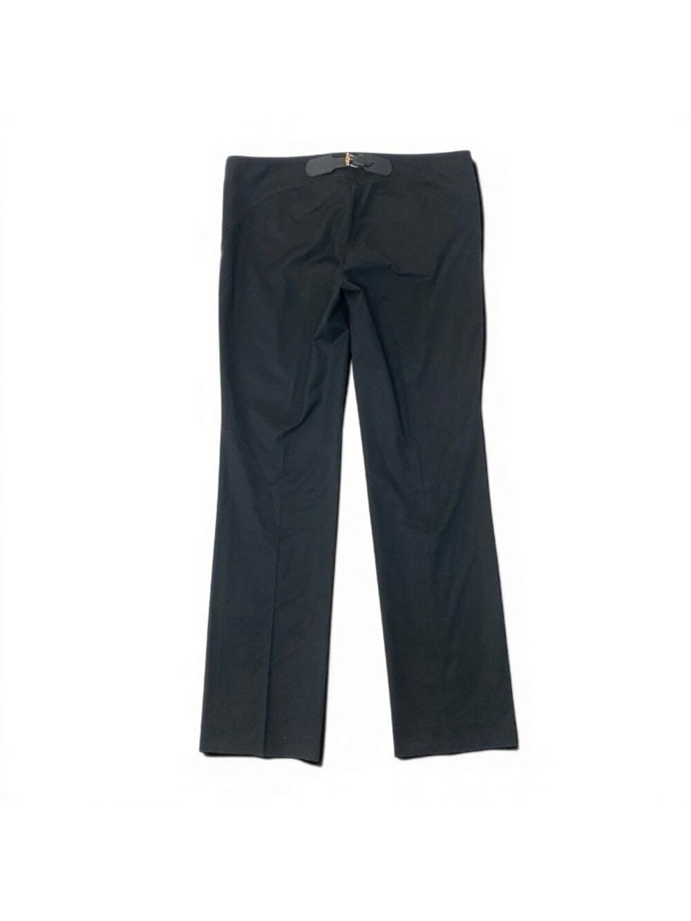 Gucci Trousers Pants Elastic Stretch Bamboo Leather Belt Black